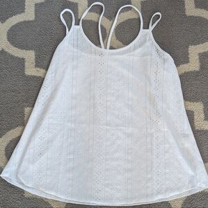 White Eyelet Sleeveless Top